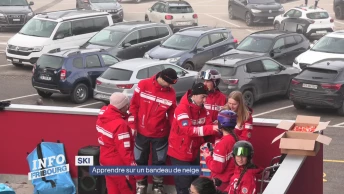 Ski: apprendre sur un bandeau de neige