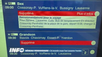 Un incendie criminel coupe l'axe Lausanne-Yverdon