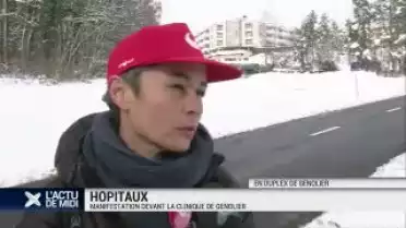 Hôpitaux : manifestation à la clinique de Genolier
