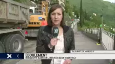 La route de Glion à Montreux bloquée