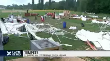 Images impressionnante de la Fête fédérale de gym frappée par les orages