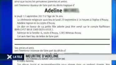 Les funérailles d&#039;Adeline auront lieu lundi à Avusy
