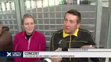 Les fans de Mylène Farmer campent à Palexpo Genève