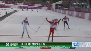 Dario Cologna offre sa première médaille d&#039;or à la Suisse