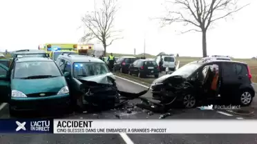 Cinq blessés dans une embardée à Granges-Paccot FR