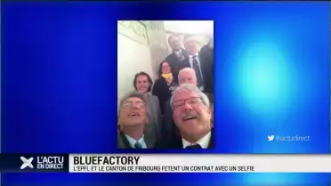 L&#039;EPFL et Fribourg fêtent un contrat avec un selfie