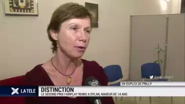 Dylan Valloton, nageur de 14 ans, remporte le prix Fairplay