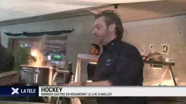 Manger gastronomique et regarder un match du LHC
