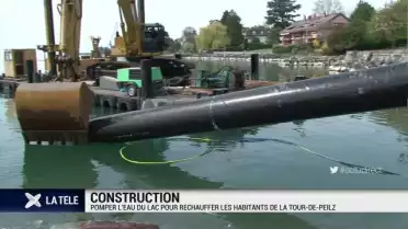 Des tuyaux géants sur le lac Léman
