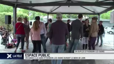 On danse pendant le mois de juin à la gare d&#039;Yverdon