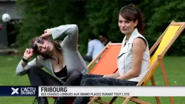 Des chaises longues à Fribourg pendant l&#039;été