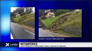 Caves inondées et route fermée en Sarine