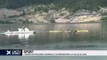 L'équipe australienne d'aviron s'entraîne sur le Lac de Joux