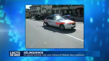 Un jeune homme vole une voiture et blesse deux policiers