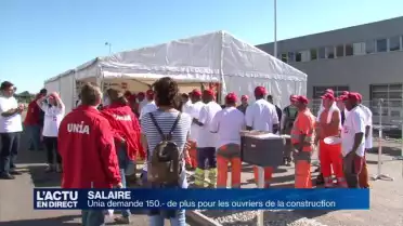150.- de plus pour les ouvriers de la construction