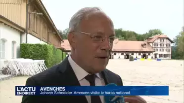 Johann Schneider-Ammann visite le haras national