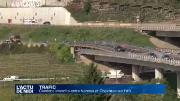 Camions interdits entre Vennes et Chexbres sur l&#039;A9