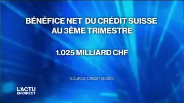 Le Crédit Suisse réalise un bénéfice de 1,025 milliard CHF