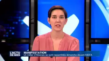 Un millier d&#039;Albanais ont manifesté dimanche devant l&#039;UEFA