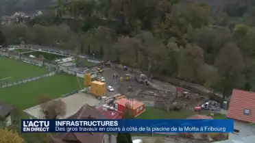 Gros travaux à côté de la piscine de la Motta à Fribourg