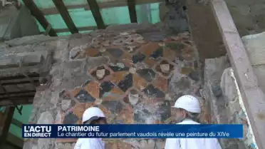 Une peinture du XIVe siècle dans le futur parlement vaudois