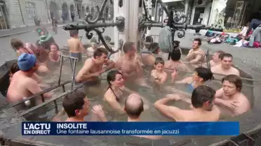 Un jacuzzi dans une fontaine lausannoise