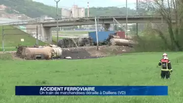 Un train de marchandises déraille à Daillens (VD)