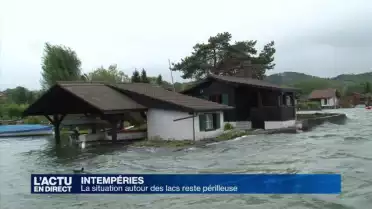 Intempéries: le lac de Neuchâtel proche du débordement