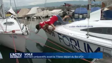 Ultimes préparatifs avant le Bol d'Or pour un jeune équipage
