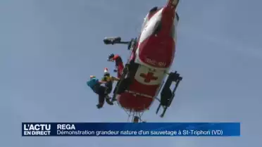 Démonstration de sauvetage grandeur nature à St-Triphon (VD)