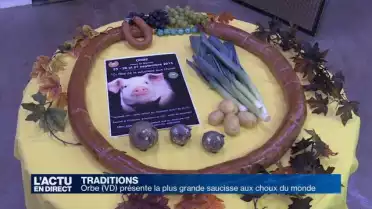 Orbe présente la plus grande saucisse aux choux du monde