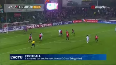 Lausanne a battu lundi Aarau 0-3 au Brügglifeld