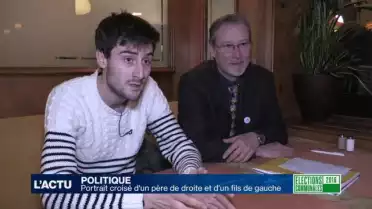 Portrait croisé d&#039;un père à droite et un fils à gauche