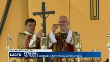Mgr Morerod a célébré sa 4ème Fête Dieu en tant qu'évêque