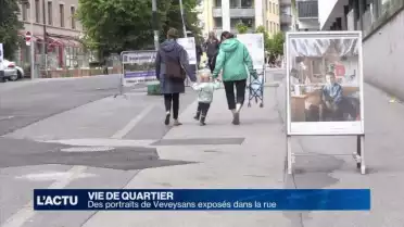 Des portraits d&#039;habitants ornent les rues de Vevey