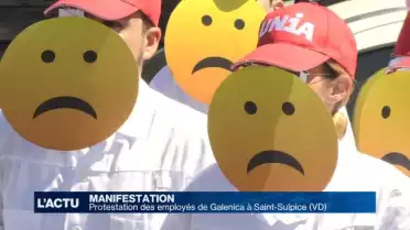 Protestation des employés de Galenica à Saint-Sulpice (VD)