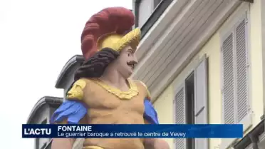 Le guerrier baroque a retrouvé le centre de Vevey