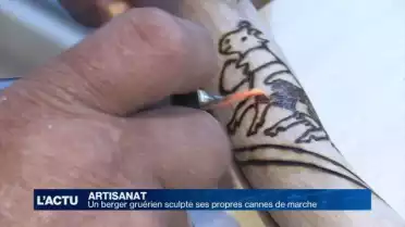 La passion d&#039;un Gruérien pour les cannes pyrogravées