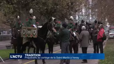 Préparatifs du cortège de la Saint-Martin à Vevey