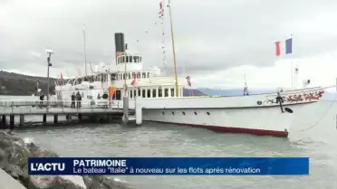 Le bateau "Italie" remis à flots à Ouchy