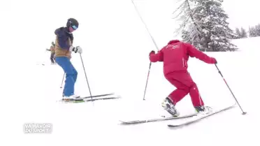 Loïc mange de la poudre en Télémark