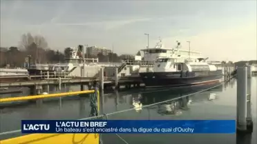 Un bateau s'est encastré dans la digue du quai d'Ouchy