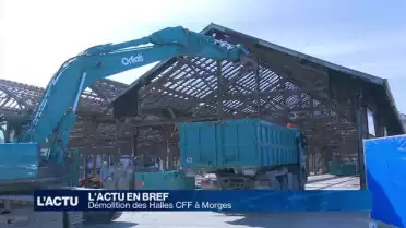 Phase de démolition pour les halles CFF de Morges