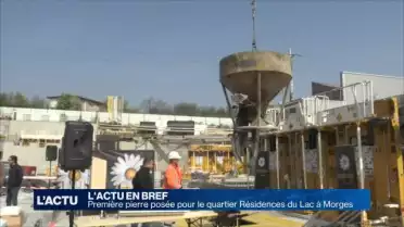 Première pierre posée au quartier Résidences du Lac à Morges