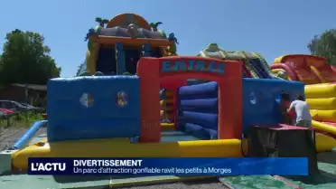 Un parc d&#039;attraction gonflable ravit les petits à Morges