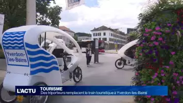 Les triporteurs remplacent le train touristique à Yverdon