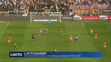 Licences octroyées pour la saison 2018/2019