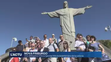 Les autorités fribourgeoises au pied du Christ Rédempteur