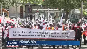 Les cheminots manifestent à Lausanne