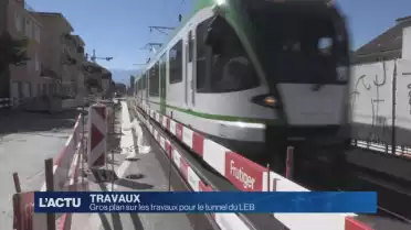 Gros plan sur les travaux pour le tunnel du LEB